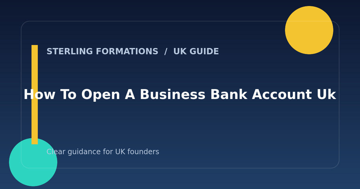 How to Open a Business Bank Account in the UK: A Founders' Guide — Sterling Formations guide